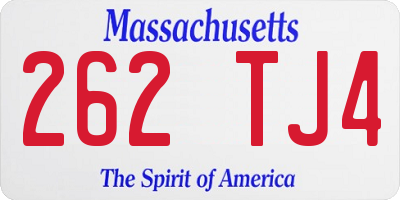 MA license plate 262TJ4