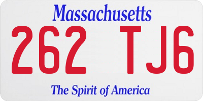 MA license plate 262TJ6