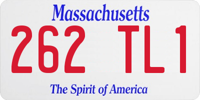 MA license plate 262TL1