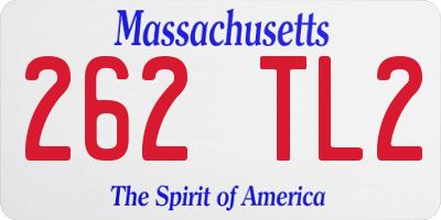 MA license plate 262TL2