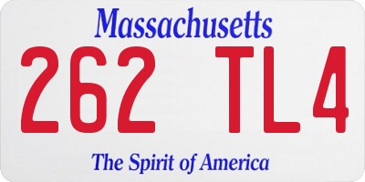 MA license plate 262TL4