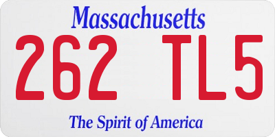 MA license plate 262TL5