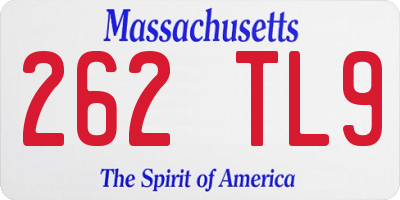 MA license plate 262TL9