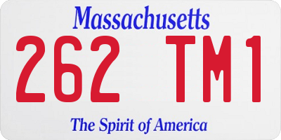 MA license plate 262TM1