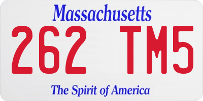MA license plate 262TM5
