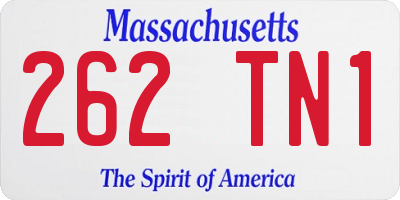 MA license plate 262TN1