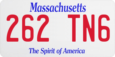 MA license plate 262TN6