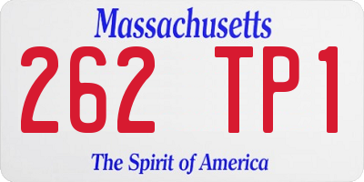 MA license plate 262TP1