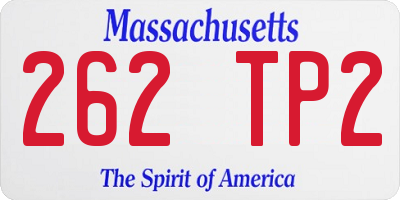 MA license plate 262TP2