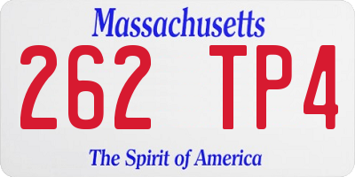 MA license plate 262TP4