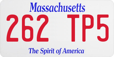 MA license plate 262TP5