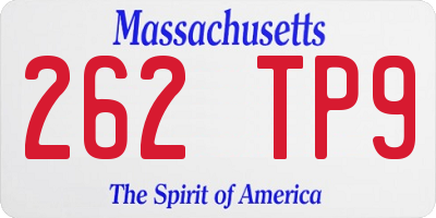 MA license plate 262TP9