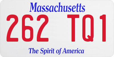 MA license plate 262TQ1