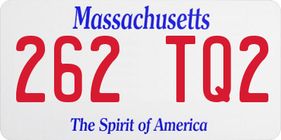 MA license plate 262TQ2