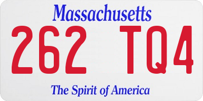 MA license plate 262TQ4