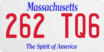 MA license plate 262TQ6