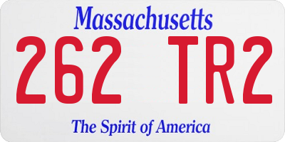 MA license plate 262TR2