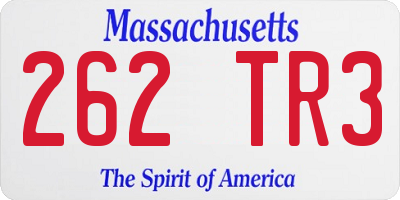 MA license plate 262TR3