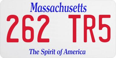 MA license plate 262TR5