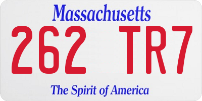 MA license plate 262TR7
