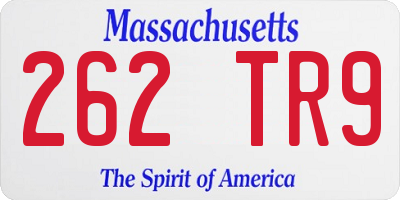 MA license plate 262TR9