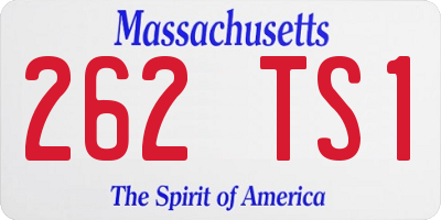 MA license plate 262TS1