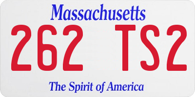 MA license plate 262TS2