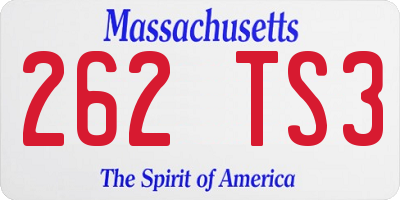 MA license plate 262TS3