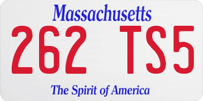 MA license plate 262TS5