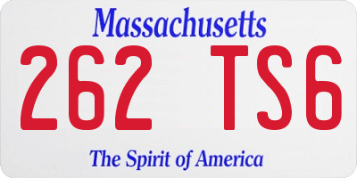 MA license plate 262TS6