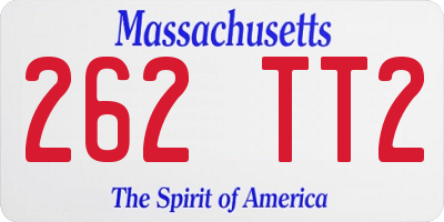 MA license plate 262TT2