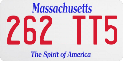 MA license plate 262TT5