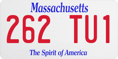 MA license plate 262TU1