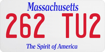 MA license plate 262TU2