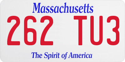 MA license plate 262TU3