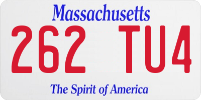 MA license plate 262TU4