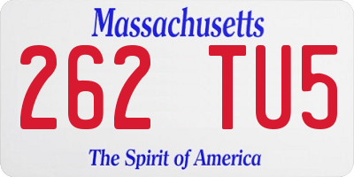 MA license plate 262TU5