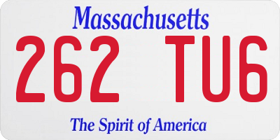 MA license plate 262TU6