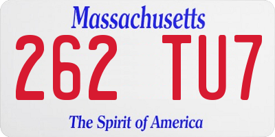 MA license plate 262TU7
