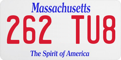 MA license plate 262TU8
