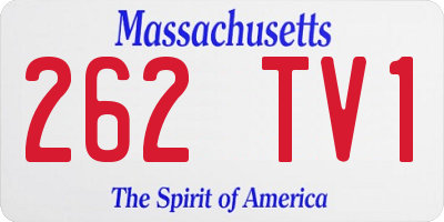 MA license plate 262TV1