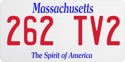 MA license plate 262TV2