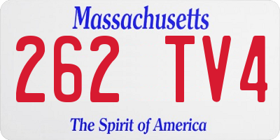 MA license plate 262TV4