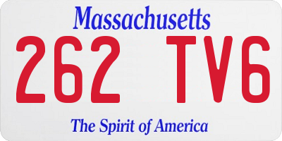 MA license plate 262TV6