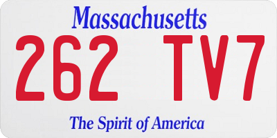 MA license plate 262TV7