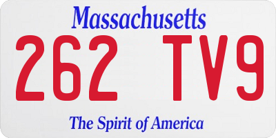 MA license plate 262TV9