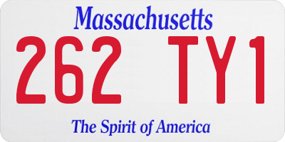 MA license plate 262TY1