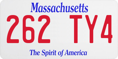 MA license plate 262TY4