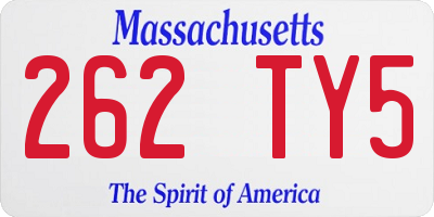 MA license plate 262TY5