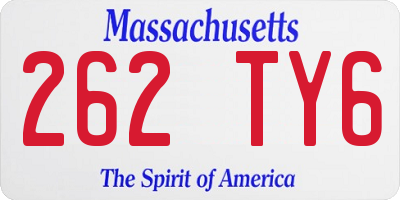 MA license plate 262TY6